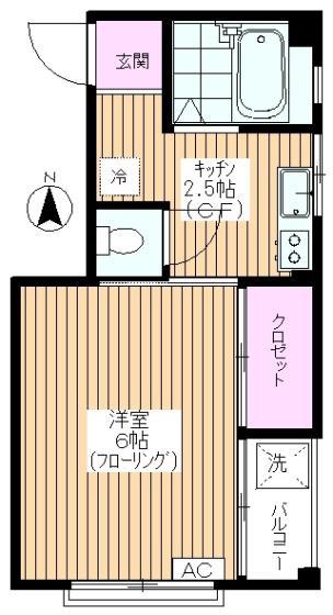 サニーハイツ(1K/3階)の間取り写真