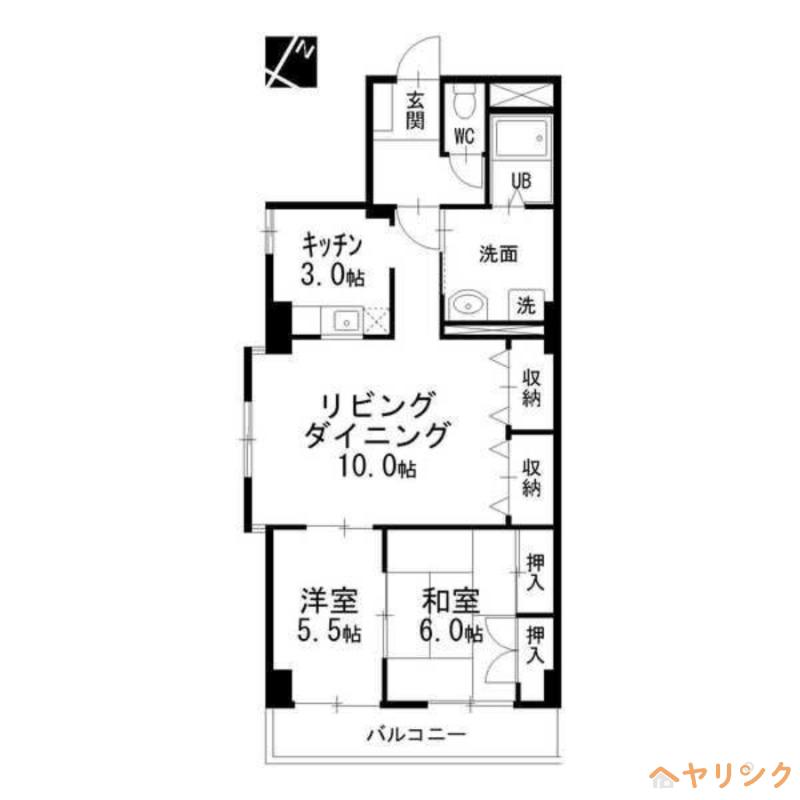 プリミエール祖父江(2LDK/3階)の間取り写真