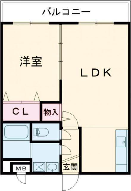 HAPPYSWING(1LDK/2階)の間取り写真
