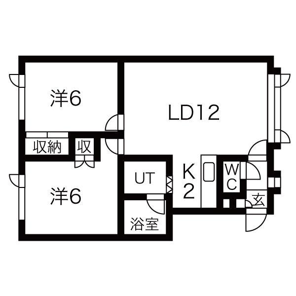 ハイブリッジⅠ(2LDK/3階)の間取り写真