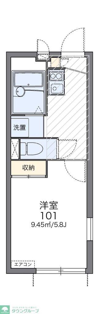 レオパレス経堂(1K/2階)の間取り写真