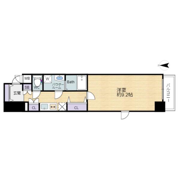 サムティ本町東レジックス(1K/3階)の間取り写真