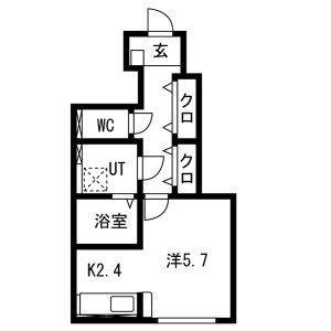 LIEN鶴岡A(ワンルーム/1階)の間取り写真