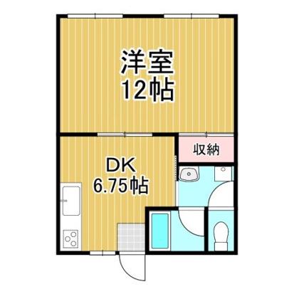 コーポラス田主丸(1DK/1階)の間取り写真