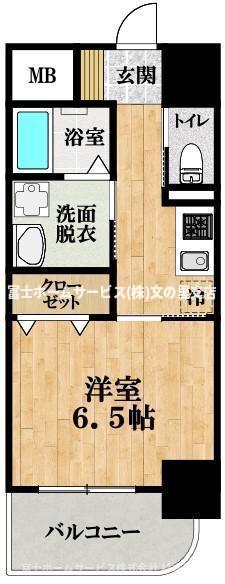 ふぁみゆ山之内(1K/8階)の間取り写真