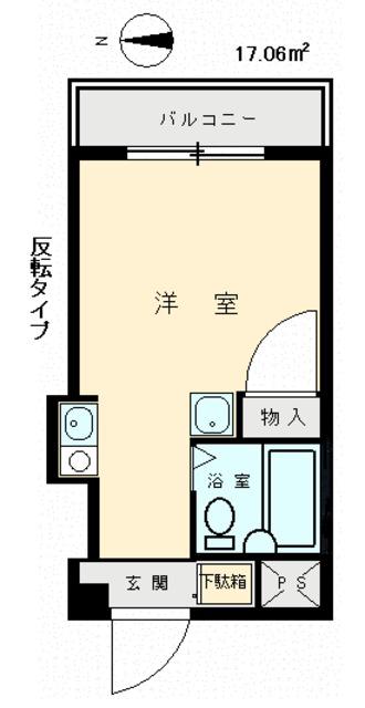 中青木グレースハイム(ワンルーム/3階)の間取り写真