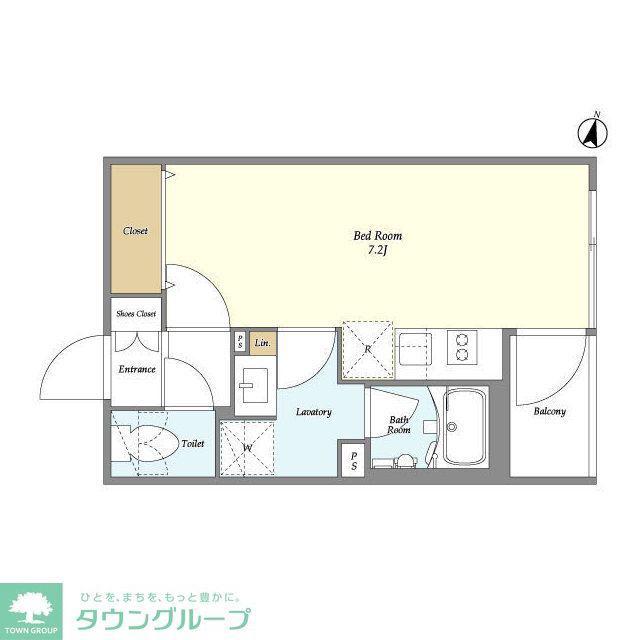 ウェルスクエア初台(ワンルーム/2階)の間取り写真