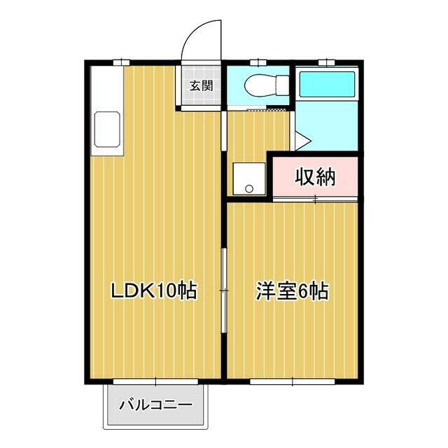 ハイツパークサイド(1LDK/2階)の間取り写真