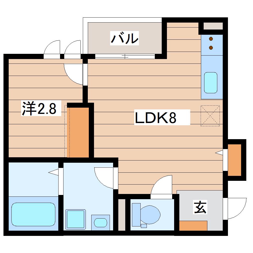 プルミエールJINNO(1LDK/2階)の間取り写真