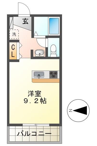 MONOLITH COURT(ワンルーム/2階)の間取り写真