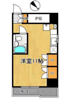 安藤ビル(1DK/7階)の間取り写真