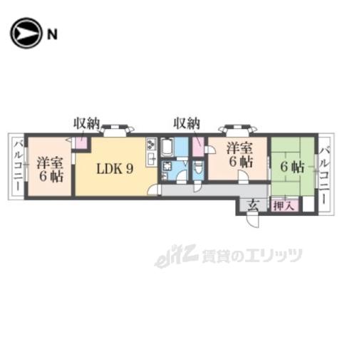 サントゥネール寿(3LDK/3階)の間取り写真