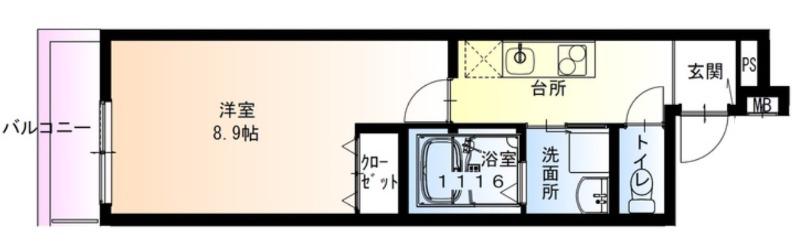 フジパレス湊駅南(1K/3階)の間取り写真