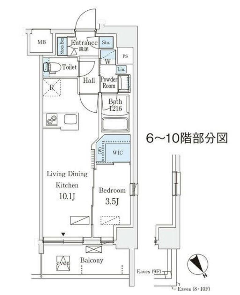 エル・セレーノ横浜(1LDK/2階)の間取り写真