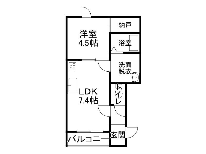 TOWN SEIRYOU(1DK/2階)の間取り写真