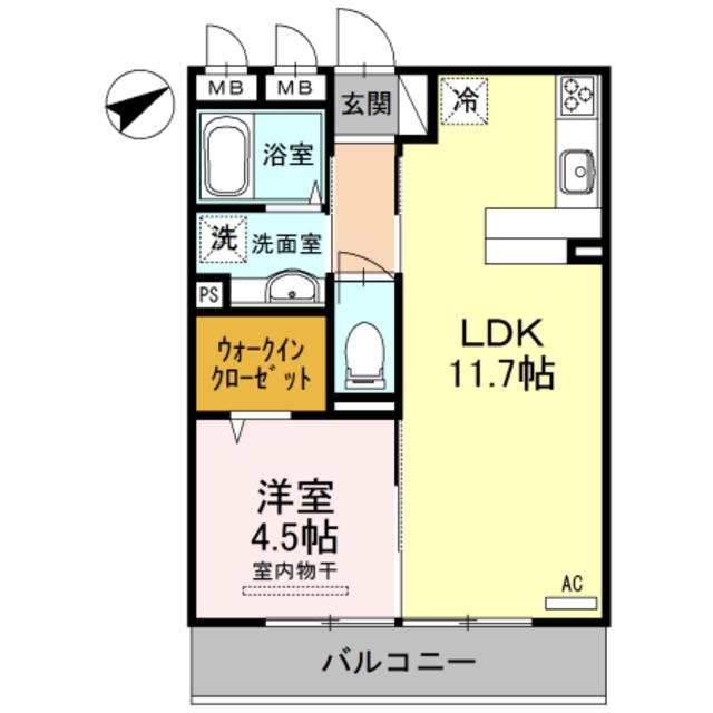 レガーロ(1LDK/3階)の間取り写真