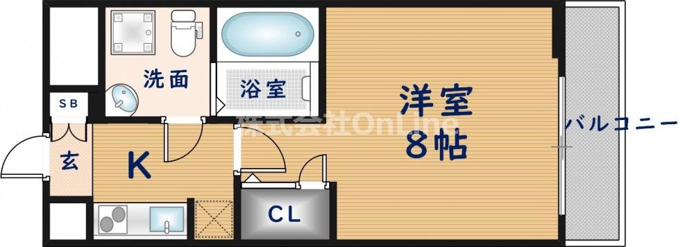 TLRレジデンス高井田(1K/10階)の間取り写真