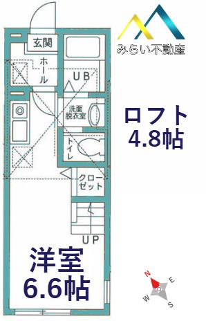ハーミットクラブハウスパルティーレ(ワンルーム/1階)の間取り写真