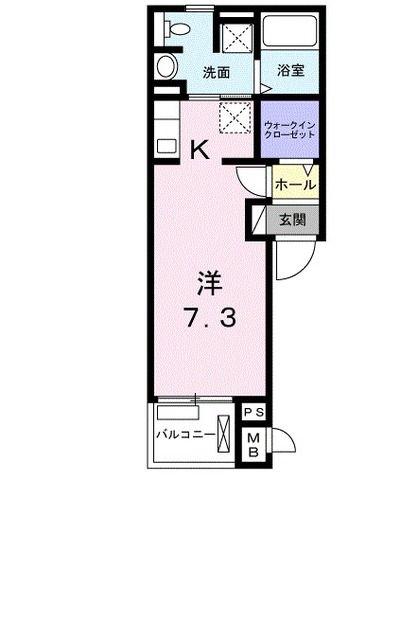 エムズレジデンス(ワンルーム/2階)の間取り写真