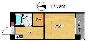 コーポ丸松(1K/5階)の間取り写真