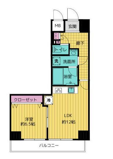 ビラカーサ五番町(1LDK/4階)の間取り写真
