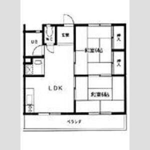 牧野ハイツ(2LDK/2階)の間取り写真