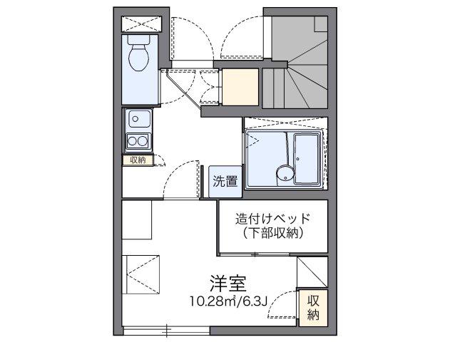 レオパレスE柳原(1K/1階)の間取り写真