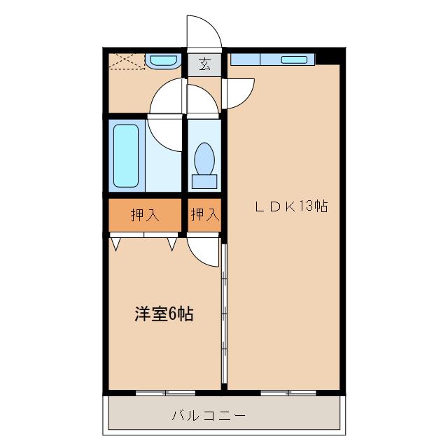 オメガシティ宮崎I(1LDK/7階)の間取り写真