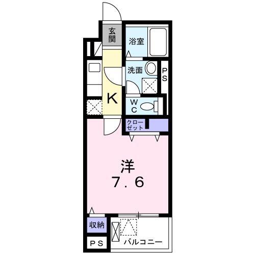 フォレストガーデン小門町(1K/2階)の間取り写真