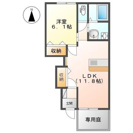 ナースリーイースト(2DK/1階)の間取り写真