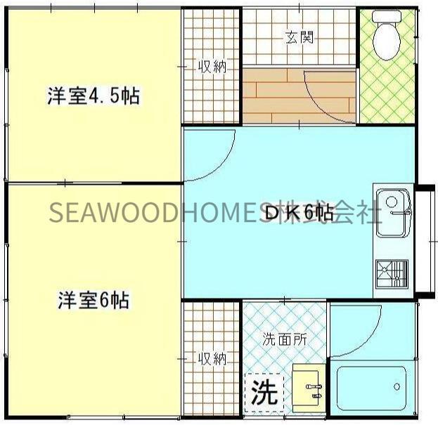 追浜東町ハイツ(2DK/1階)の間取り写真