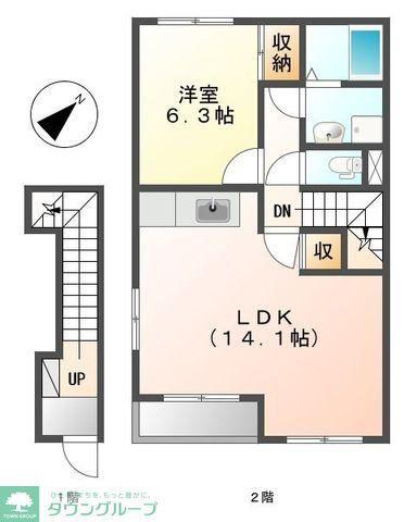 グリーンキャッスルV(1LDK/2階)の間取り写真