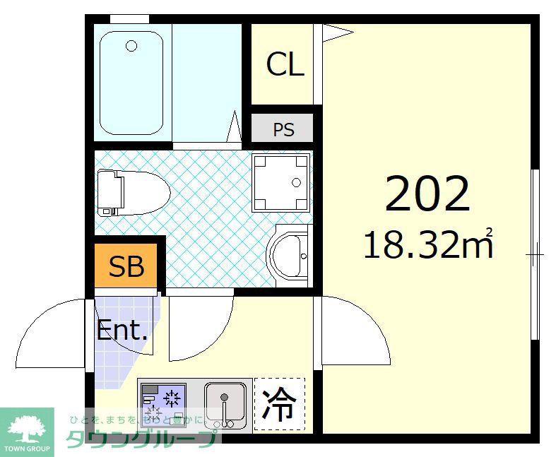 グランドヒル鶴見市場(1K/2階)の間取り写真