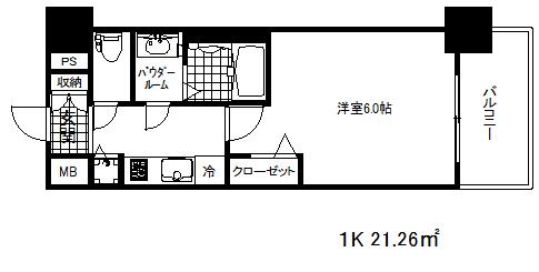 ララプレイス神戸西元町(1K/9階)の間取り写真
