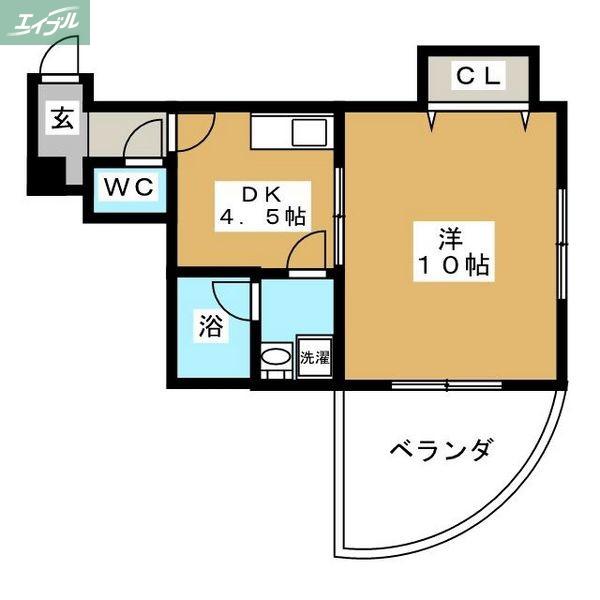メゾンエース(1DK/3階)の間取り写真