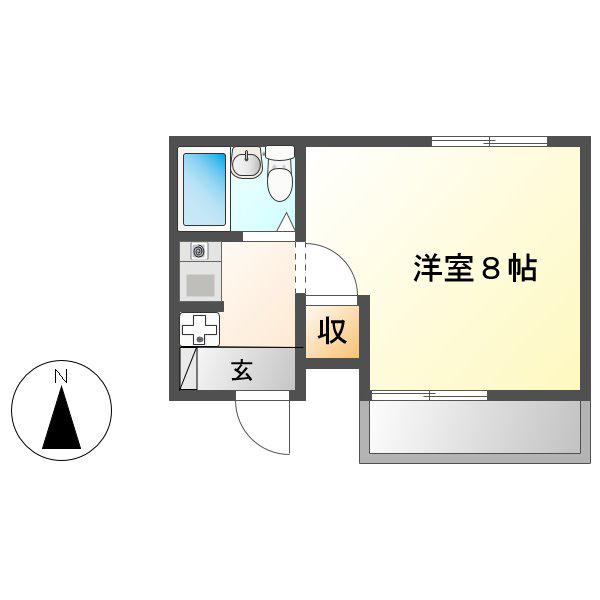 コンフォール池下(1K/1階)の間取り写真
