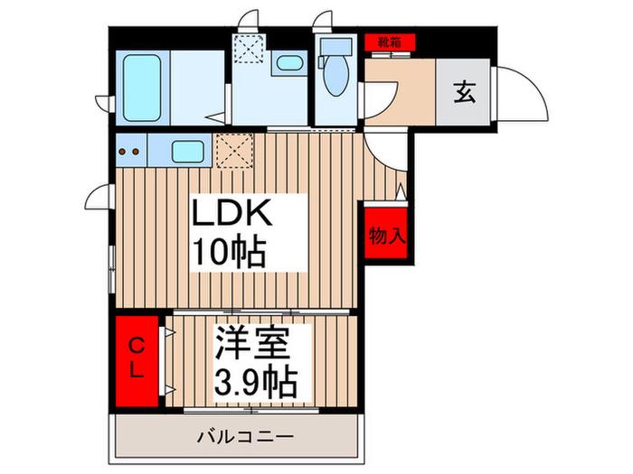 サントピア(1LDK/2階)の間取り写真