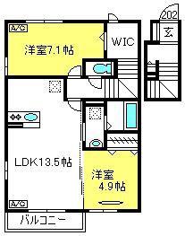 セジュール三橋3(2LDK/2階)の間取り写真