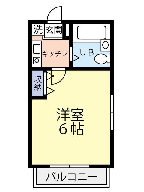 フラワーK(1K/3階)の間取り写真