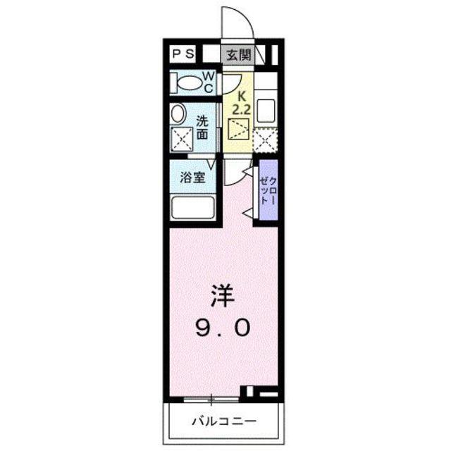 ラフレシール・ヴァン(1K/2階)の間取り写真