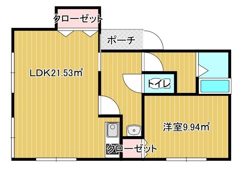 メゾン広瀬(1LDK/2階)の間取り写真