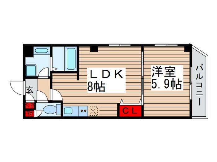 ウイリアムII(1LDK/4階)の間取り写真