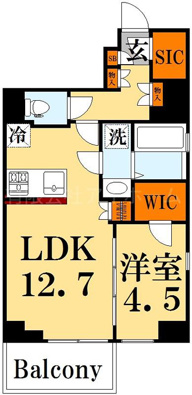 スプランディッド木場駅前(1LDK/2階)の間取り写真