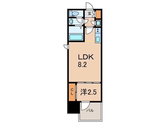 セレニテ神戸駅前アリエ(1LDK/7階)の間取り写真