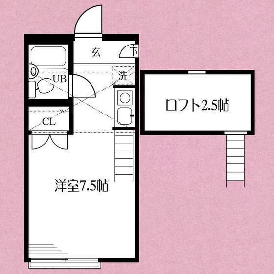 パレス三ツ境II(ワンルーム/2階)の間取り写真