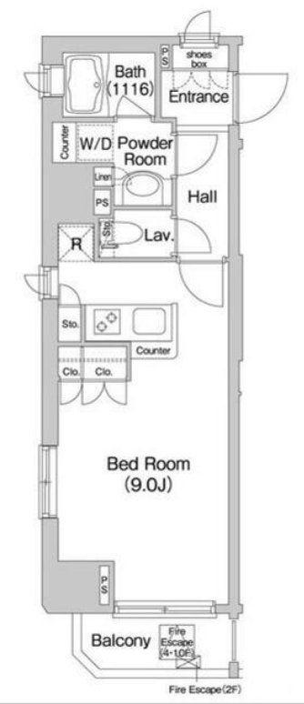 コンフォリア市谷柳町(ワンルーム/3階)の間取り写真