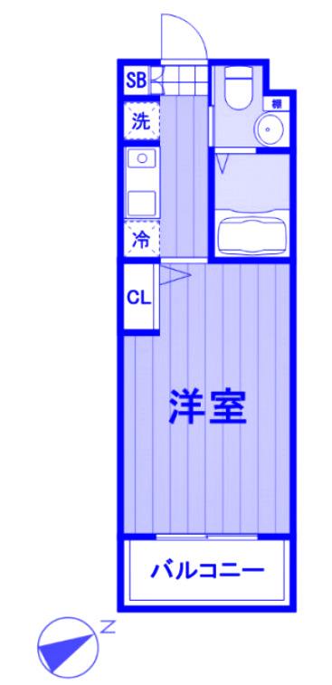 レジデンス朝日町(1K/3階)の間取り写真