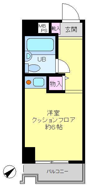 パレドール石川台(ワンルーム/1階)の間取り写真