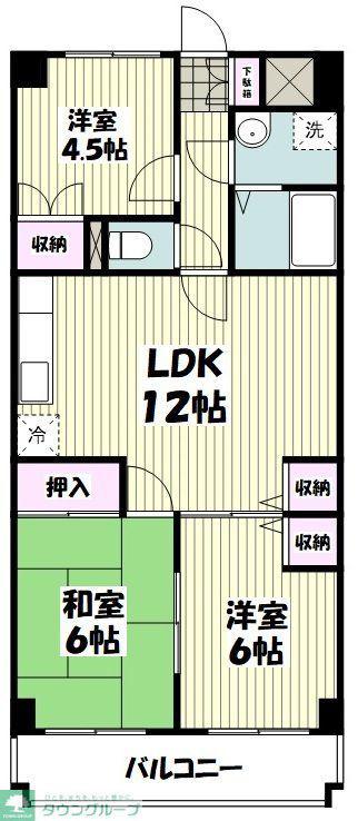 サンブライト新横浜(3LDK/5階)の間取り写真