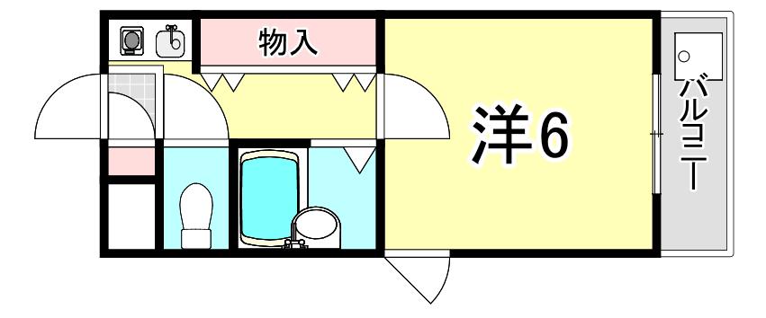 スペーシャス多田(1K/2階)の間取り写真